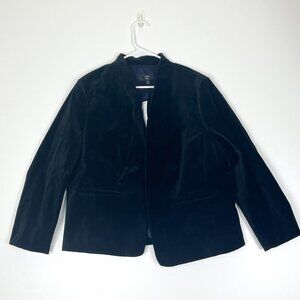 NWT J. Crew 365 Size 20 Going Out Blazer Stretch Velvet Black K2627 Open Front